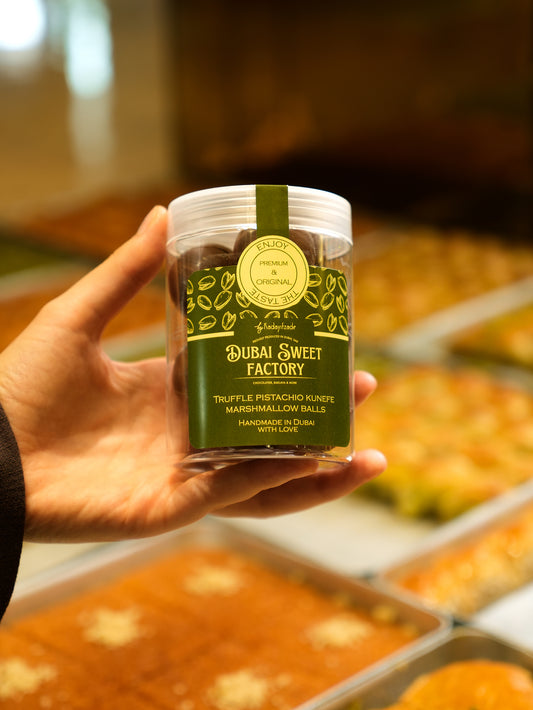 Dubai Chocolate Marshmallow balls with pistachio kunefe